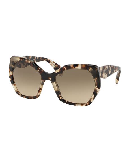 prada heritage hexagonal sunglasses brown/white|prada tortoiseshell sunglasses.